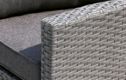 Mint Outdoor Stockholm Outdoor Chaise Lounge Set with Armchair- Rattan Garden Removable Cushions in Grey - thumbnail 2