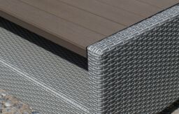 Mint Outdoor Stockholm Outdoor Chaise Lounge Set with Armchair- Rattan Garden Removable Cushions in Grey - thumbnail 4