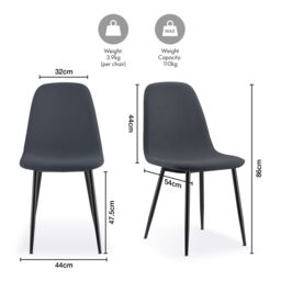 VonHaus Marble Effect Round Dining Table & 4 Chairs Set in White - thumbnail 5