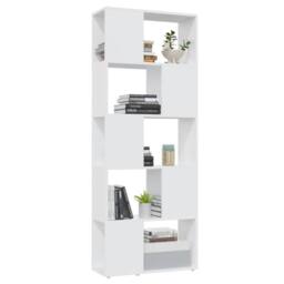 Berkfield Home Book Cabinet Room Divider White 60x24x155 cm Engineered Wood - Size: 60 x 24 x 155 cm - thumbnail 4