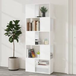 Berkfield Home Book Cabinet Room Divider White 60x24x155 cm Engineered Wood - Size: 60 x 24 x 155 cm - thumbnail 3