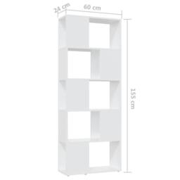Berkfield Home Book Cabinet Room Divider White 60x24x155 cm Engineered Wood - Size: 60 x 24 x 155 cm - thumbnail 7