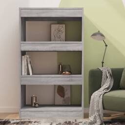 Berkfield Home Book Cabinet/Room Divider Grey Sonoma 60x30x103 cm Engineered Wood - Size: 60 x 30 x 103 cm - thumbnail 3