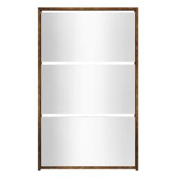 Berkfield Home Shoe Cabinet with Mirror 3-Layer Smoked Oak 63x17x102.5 cm in Brown - thumbnail 4