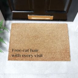Artsy Mats Free Cat Hair With Every Visit Coir Doormat (60 x 40cm) in Brown - Size: 40 cm x 60 cm - thumbnail 1