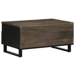 Berkfield Home Beautiful Coffee Table Black 80x54x40 cm Solid Wood Mango - Size: 80 x 54 x 40 cm - thumbnail 5