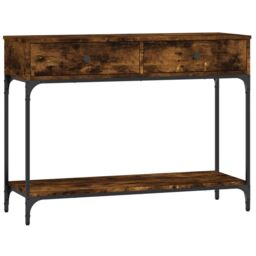 Berkfield Home Console Table Smoked Oak 100x34.5x75 cm Engineered Wood in Brown - thumbnail 2