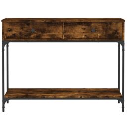 Berkfield Home Console Table Smoked Oak 100x34.5x75 cm Engineered Wood in Brown - thumbnail 6