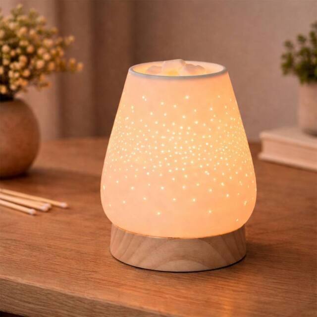 Dragodirect Tapered Aroma Lamp Oil Burner Ceramic Wax Melt Warmer in White - image 1