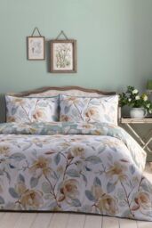 Appletree 'Eleanor' 200 Thread Count Pure Cotton Duvet Cover Set in Green - Size: Single - thumbnail 4