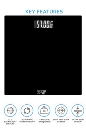 Get Fit Digital Weighing Bathroom Scale LCD Display, Automatic On/Off in Black - thumbnail 2