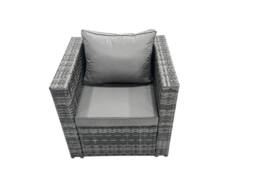 Fimous 10 Seater Patio Lounge Sofa Set with Side Table 2 Big Footstool in Dark Grey - thumbnail 5