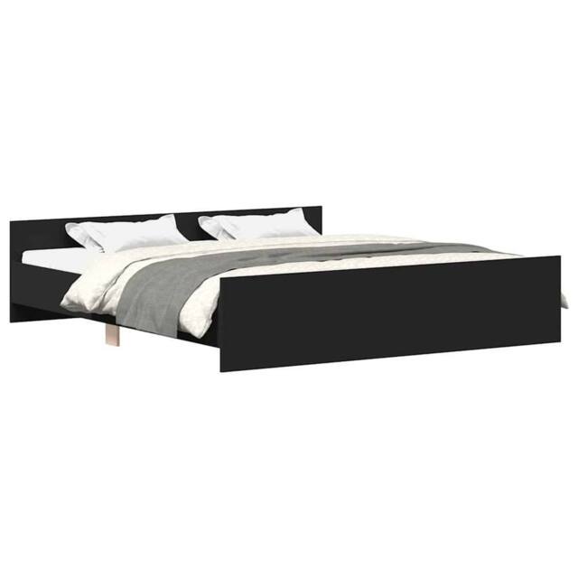Berkfield Home Bed Frame with Headboard & Footboard Black 160x200 cm - image 1