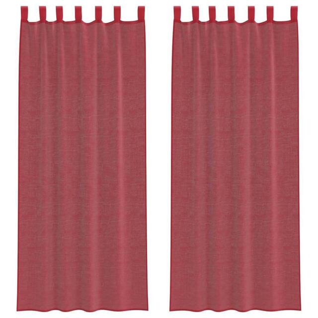 Berkfield Home Voile Curtains with Rod Pockets 2 pcs Wine Red - image 1