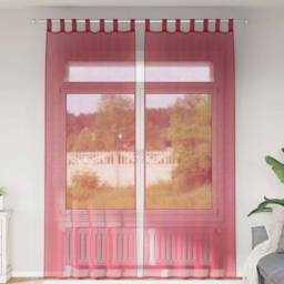 Berkfield Home Voile Curtains with Rod Pockets 2 pcs Wine Red - thumbnail 2