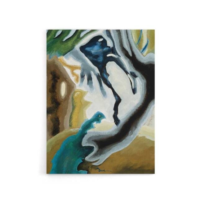 "Artery8 Barnyard Fantasy Abstract Landscape Dove Canvas Wall Art - Size: W18"" x H24""" - image 1
