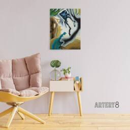 "Artery8 Barnyard Fantasy Abstract Landscape Dove Canvas Wall Art - Size: W18"" x H24""" - thumbnail 3
