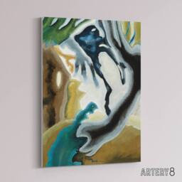 "Artery8 Barnyard Fantasy Abstract Landscape Dove Canvas Wall Art - Size: W18"" x H24""" - thumbnail 2