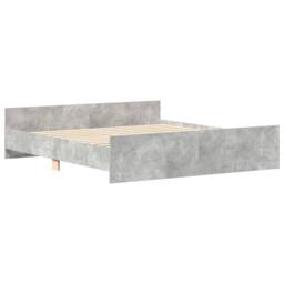 Berkfield Home Bed Frame with Headboard & Footboard Concrete Grey 160x200 cm - thumbnail 3