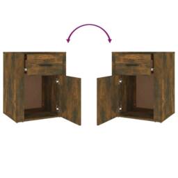 Berkfield Home Classic Bedside Cabinet Smoked Oak 50x36x60 cm Engineered Wood in Brown - Size: 50 x 36 x 60 cm - thumbnail 9