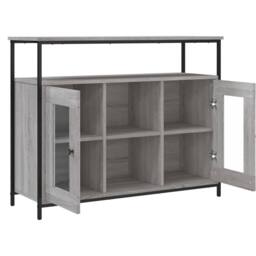 Berkfield Home Sideboard Grey Sonoma 100x35x80 cm Engineered Wood - Size: 100 x 35 x 80 cm - thumbnail 5