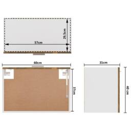 Berkfield Home Hanging Cabinet Smoked Oak 60x31x40 cm Engineered Wood in Brown - Size: 60 x 31 x 40 cm - thumbnail 9