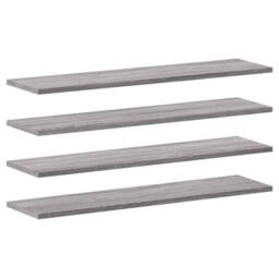 Berkfield Home Wall Shelves 4 pcs Grey Sonoma 80x20x1.5 cm Engineered Wood - thumbnail 1