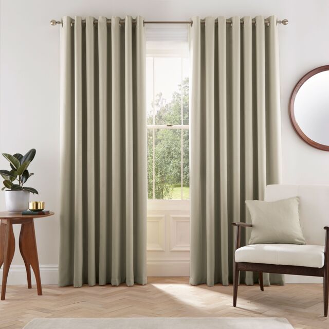 Helena Springfield 'Eden' Woven Lined Curtains in Cream - Size: 167 cm width x 137 cm drop - image 1