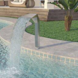 Berkfield Home Pool Fountain Stainless Steel 50x30x90 cm Silver - Size: 50 x 30 x 90 cm