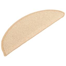 Berkfield Home Carpet Stair Treads 15 pcs Cream 65x21x4 cm - Size: Medium - thumbnail 3