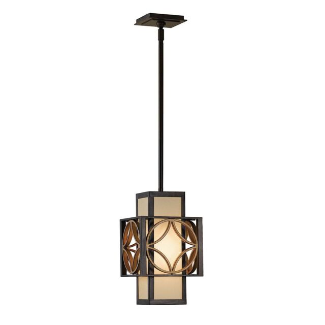 Netlighting Remy 1 Light Ceiling Pendant Gold Bronze E27 in Brown - image 1