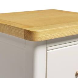 FurnitureboxUK Belle 2 Drawer Solid Oak Wood & Cream Slim Bedside Table - thumbnail 5