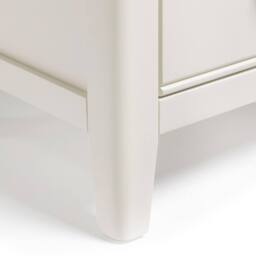 FurnitureboxUK Belle 2 Drawer Solid Oak Wood & Cream Slim Bedside Table - thumbnail 7