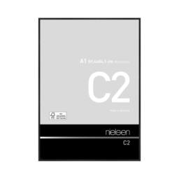 nielsen C2 Aluminium Picture Frame A1 - Float Glass & Push/Turn Clips in Black