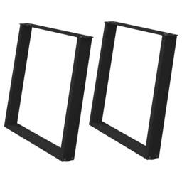Berkfield Home vidXL Dining Table Legs U-Shaped 2 pcs Black 90x(72-73) cm Steel - thumbnail 1