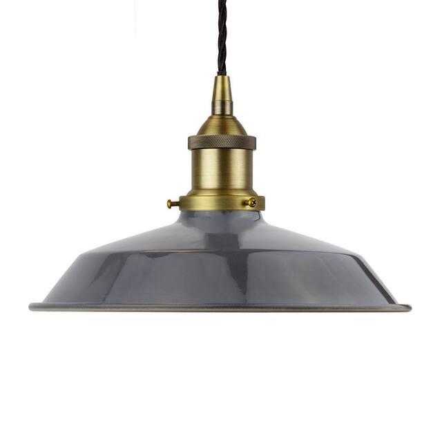SE Home Slate Grey Small Trinity Metal Pendant Light - Matt Antique Brass - image 1
