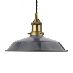 SE Home Slate Grey Small Trinity Metal Pendant Light - Matt Antique Brass - thumbnail 1