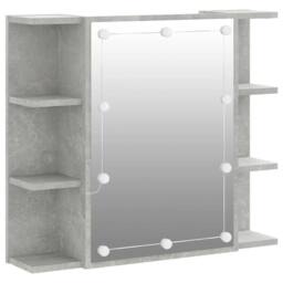 Berkfield Home Mirror Cabinet with LED Concrete Grey 70x16.5x60 cm - thumbnail 2
