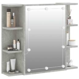 Berkfield Home Mirror Cabinet with LED Concrete Grey 70x16.5x60 cm - thumbnail 6