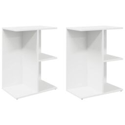 Berkfield Home Bedside Tables 2 pcs White 46.5x29x61 cm Engineered Wood - thumbnail 2