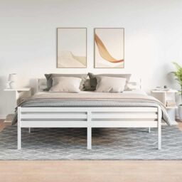 Berkfield Home Bedside Tables 2 pcs White 46.5x29x61 cm Engineered Wood - thumbnail 3