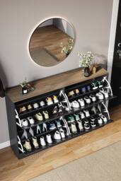 Home Discount Vida Designs 4 Drawer Shoe Cabinet Flip Down Shoe Storage Organizer in Black - thumbnail 6