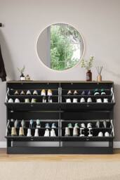 Home Discount Vida Designs 4 Drawer Shoe Cabinet Flip Down Shoe Storage Organizer in Black - thumbnail 7