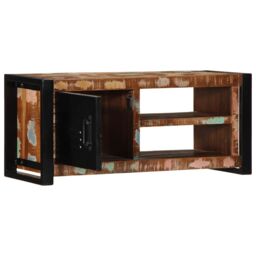 Berkfield Home TV Cabinet 80x30x35 cm Solid Wood Reclaimed in Brown - Size: 80 x 30 x 35 cm - thumbnail 2