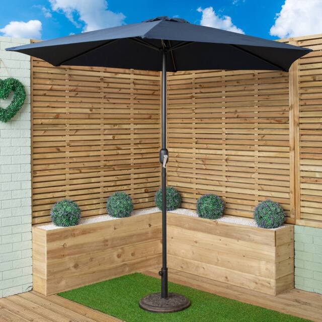 Samuel Alexander 2.7m Blue Havana Garden Patio Parasol with Crank Handle - image 1