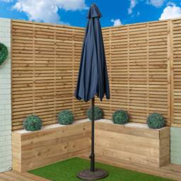Samuel Alexander 2.7m Blue Havana Garden Patio Parasol with Crank Handle - thumbnail 2