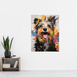 "Artery8 Wall Art Print Colourful Yorkshire Terrier Oil Painting Pet Portrait Poster - Size: W18"" x H24""" - thumbnail 4