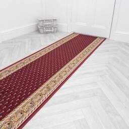 runrug Hallway Runner Rug - Non-Slip, Hardwearing, 5.4mm - 'Acni' in Red - Size: 66 cm x 180 cm - thumbnail 5