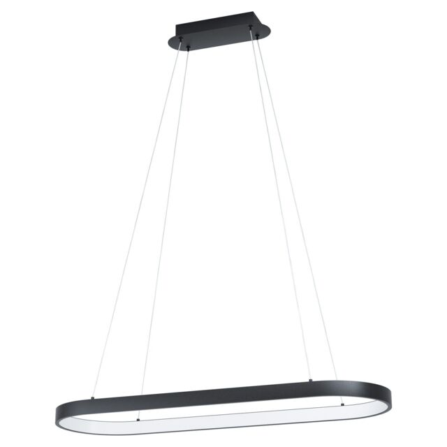 Loops Pendant Ceiling Light Colour Black Shade White Plastic Bulb LED 30W Included - image 1