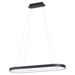 Loops Pendant Ceiling Light Colour Black Shade White Plastic Bulb LED 30W Included - thumbnail 1